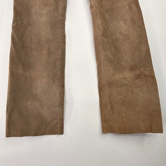 BCBGMaxAzria Women's Brown Leather Pants Size 0 - Picture 4 of 9